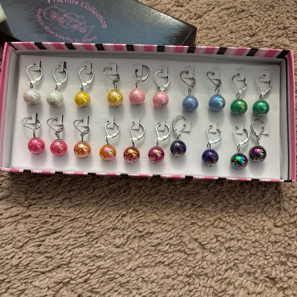 Multiple Crystal Beads Dangle Earrings (10pr) Gerald C Miller Friends Collection